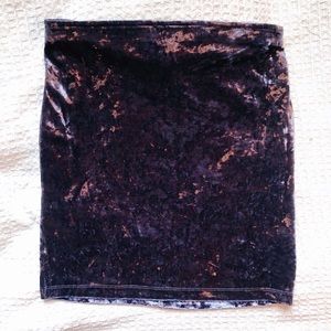 Purple velvet pencil skirt